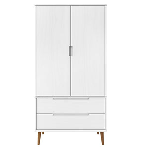Garde-robe MOLDE Blanc 90x55x175 cm Bois massif de pin