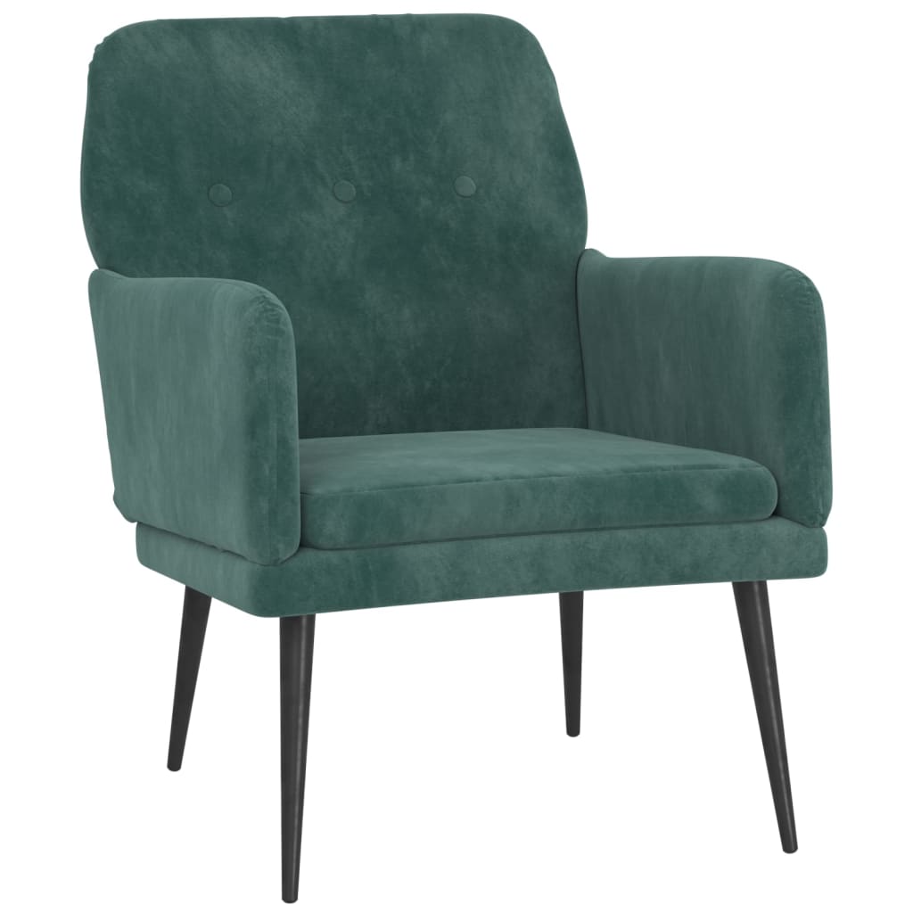 Fauteuil Vert foncé 62x79x79 cm Velours