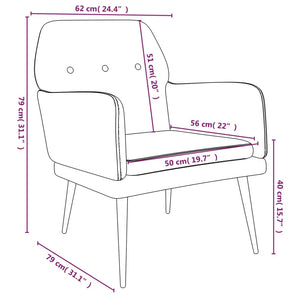 Fauteuil Vert foncé 62x79x79 cm Velours