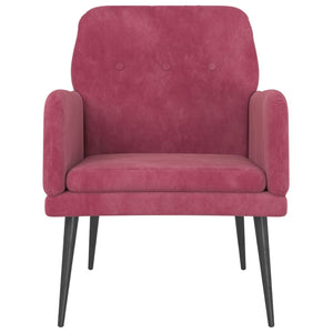 Fauteuil Rouge bordeaux 62x79x79 cm Velours