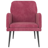 Fauteuil Rouge bordeaux 62x79x79 cm Velours