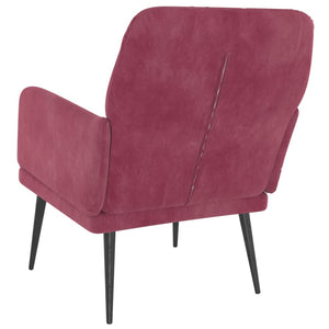 Fauteuil Rouge bordeaux 62x79x79 cm Velours
