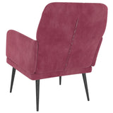 Fauteuil Rouge bordeaux 62x79x79 cm Velours