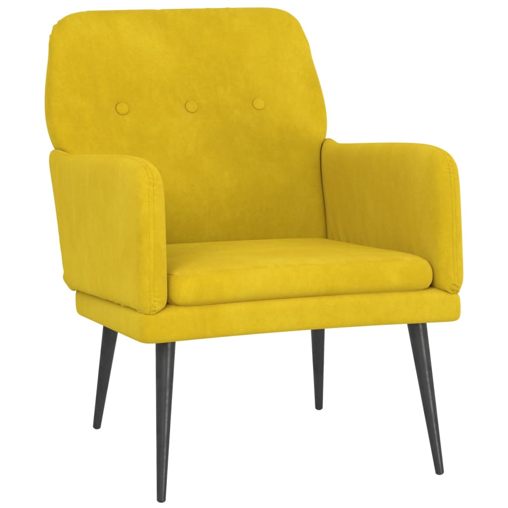 Fauteuil Jaune 62x79x79 cm Velours