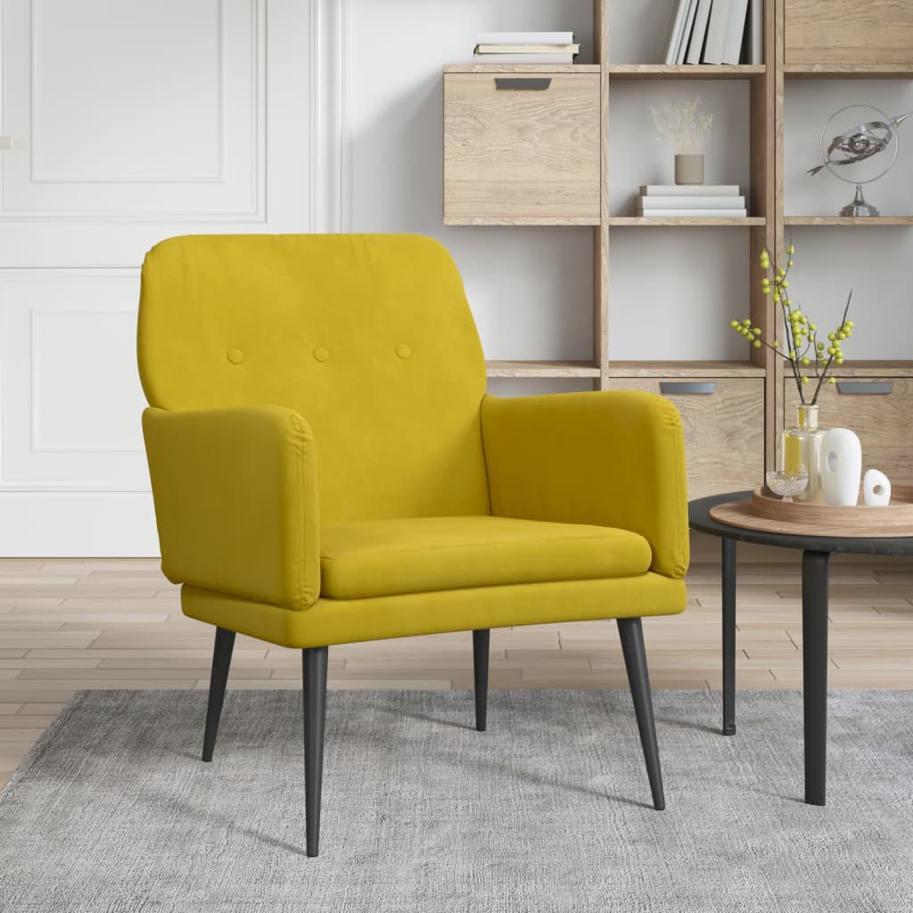 Fauteuil Jaune 62x79x79 cm Velours