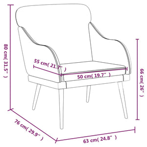 Fauteuil Noir 63x76x80 cm Similicuir