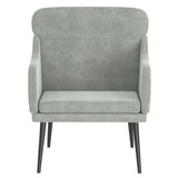 Fauteuil Gris clair 63x76x80 cm Velours