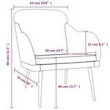 Fauteuil Rose 63x76x80 cm Velours