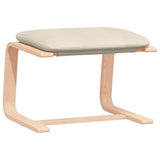 Chaise de relaxation avec repose-pied Crème Tissu