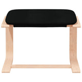 Chaise de relaxation avec repose-pied Noir Tissu