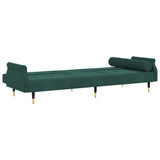 Canapé-lit avec coussins vert foncé velours