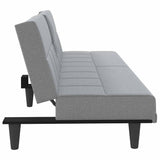 Canapé-lit avec porte-gobelets gris clair tissu