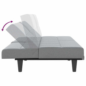 Canapé-lit avec porte-gobelets gris clair tissu