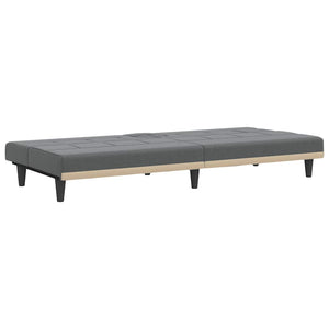 Canapé-lit avec porte-gobelets gris foncé tissu