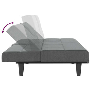 Canapé-lit avec porte-gobelets gris foncé tissu
