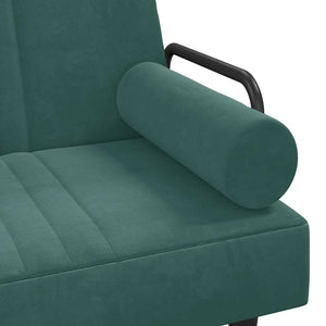 Canapé-lit avec accoudoirs vert foncé velours