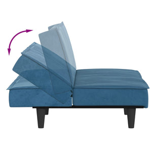 Canapé-lit bleu velours