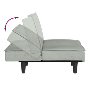 Canapé-lit gris clair Velours