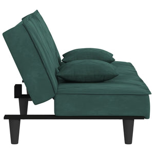 Canapé-lit vert foncé Velours