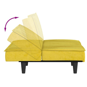 Canapé-lit jaune Velours