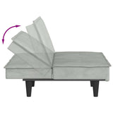 Canapé-lit avec porte-gobelets gris clair velours