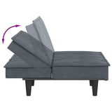 Canapé-lit avec porte-gobelets gris foncé velours