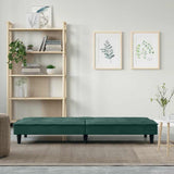 Canapé-lit avec porte-gobelets vert foncé velours