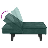 Canapé-lit avec porte-gobelets vert foncé velours