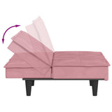 Canapé-lit avec porte-gobelets rose velours