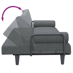 Canapé-lit avec accoudoirs gris foncé tissu