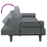 Canapé-lit avec accoudoirs gris foncé tissu