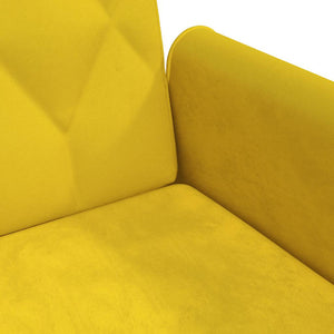 Canapé-lit avec accoudoirs jaune velours