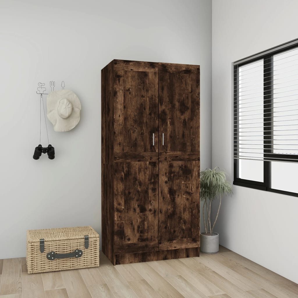 Garde-robe Chêne fumé 82,5x51,5x180 cm Bois d'ingénierie