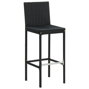 Tabourets de bar avec coussins lot de 6 noir résine tressée
