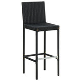 Tabourets de bar avec coussins lot de 6 noir résine tressée