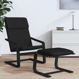 Chaise de relaxation Noir Tissu