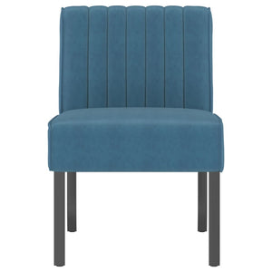 Fauteuil sans accoudoirs bleu velours