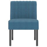 Fauteuil sans accoudoirs bleu velours