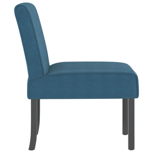 Fauteuil sans accoudoirs bleu velours