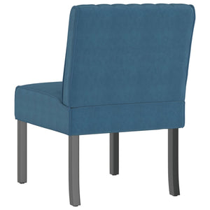 Fauteuil sans accoudoirs bleu velours