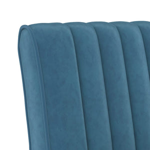 Fauteuil sans accoudoirs bleu velours