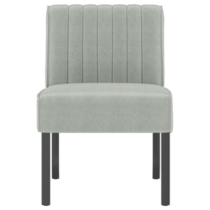Fauteuil sans accoudoirs gris clair velours