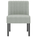 Fauteuil sans accoudoirs gris clair velours
