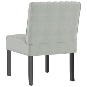 Fauteuil sans accoudoirs gris clair velours