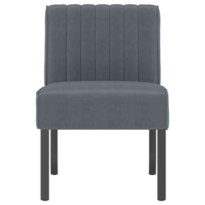 Fauteuil sans accoudoirs gris foncé velours