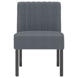 Fauteuil sans accoudoirs gris foncé velours