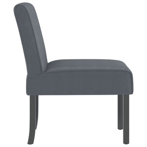 Fauteuil sans accoudoirs gris foncé velours
