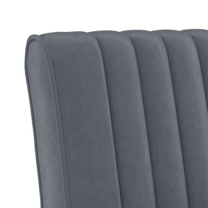 Fauteuil sans accoudoirs gris foncé velours