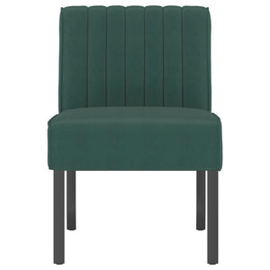 Fauteuil sans accoudoirs vert foncé velours