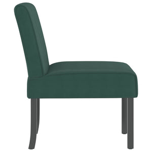 Fauteuil sans accoudoirs vert foncé velours